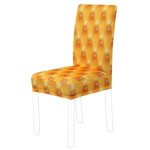 Dining Chair Cover Stretch Chair Protector Spandex Chair Seat Cover Gold Tone